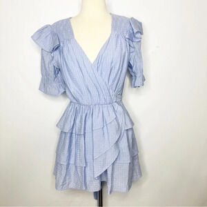 Tularosa Magnolia Wrap Dress in Powder Blue Size Small